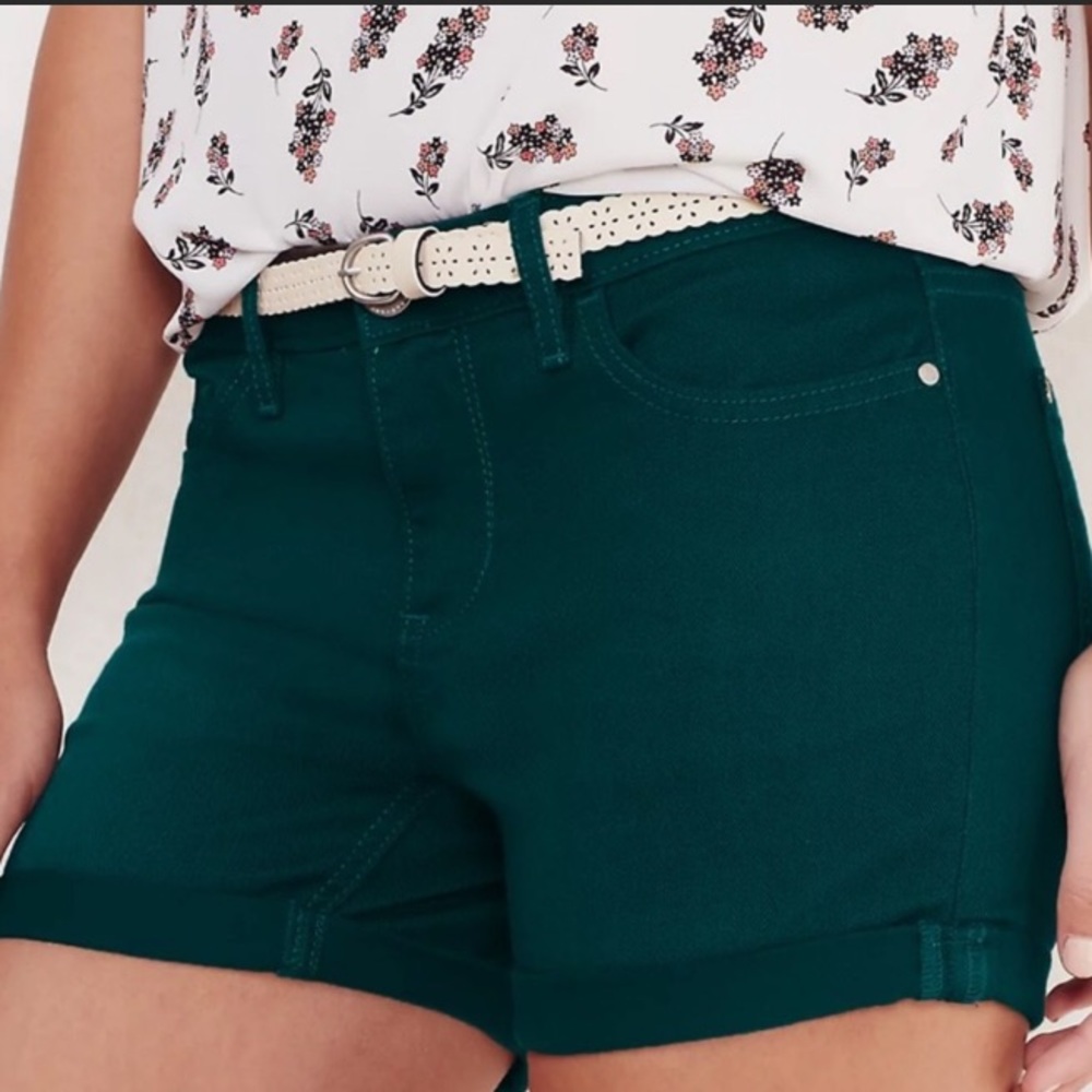 LC Lauren Conrad Teal Shorts with Belt